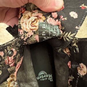 One pair of floral lined Doc Martin boots.